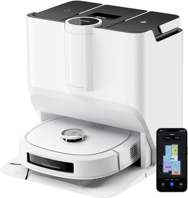 EUREKA J20 Robot Aspirador y Fregasuelos, Succión de 8000Pa, Diseño de Mopa con Secado Automático, Evitación de Obstáculos, Detección de Alfombras, Estación Base Autolimpiable, Control por Voz